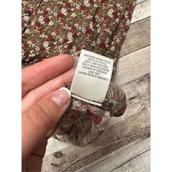 Christopher & Banks Floral Button Front Summer Cottage Beach Boho Midi Skirt 10 - Picture 7 of 7